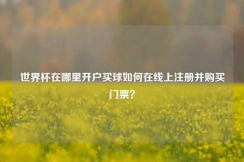 世界杯在哪里开户买球如何在线上注册并购买门票？