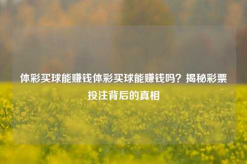 体彩买球能赚钱体彩买球能赚钱吗？揭秘彩票投注背后的真相
