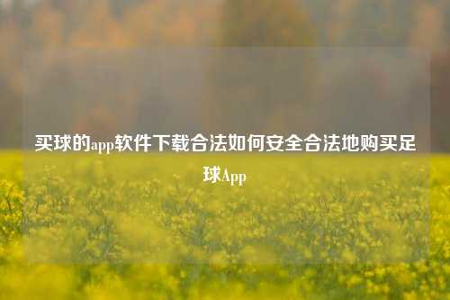 买球的app软件下载合法如何安全合法地购买足球App