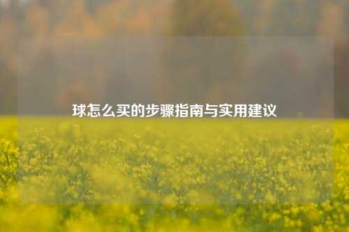 球怎么买的步骤指南与实用建议