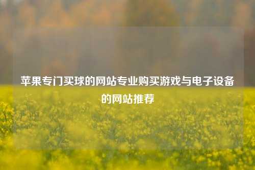 苹果专门买球的网站专业购买游戏与电子设备的网站推荐