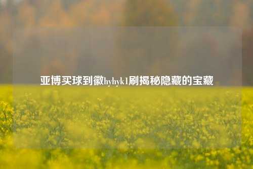 亚博买球到徽hyhyk1刷揭秘隐藏的宝藏