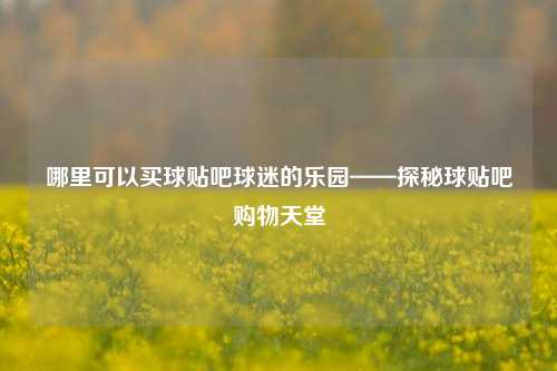 哪里可以买球贴吧球迷的乐园——探秘球贴吧购物天堂