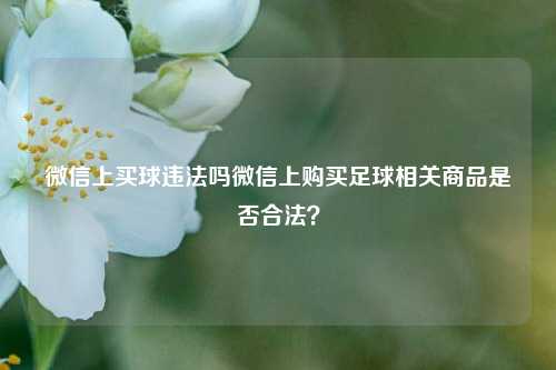 微信上买球违法吗微信上购买足球相关商品是否合法？